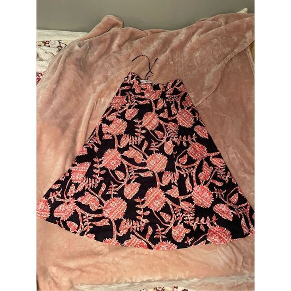 Tommy Hilfiger Women’s A Line Blue Red Paisley Maxi Skirt Floral Paisley Sz 10 N - Picture 11 of 12